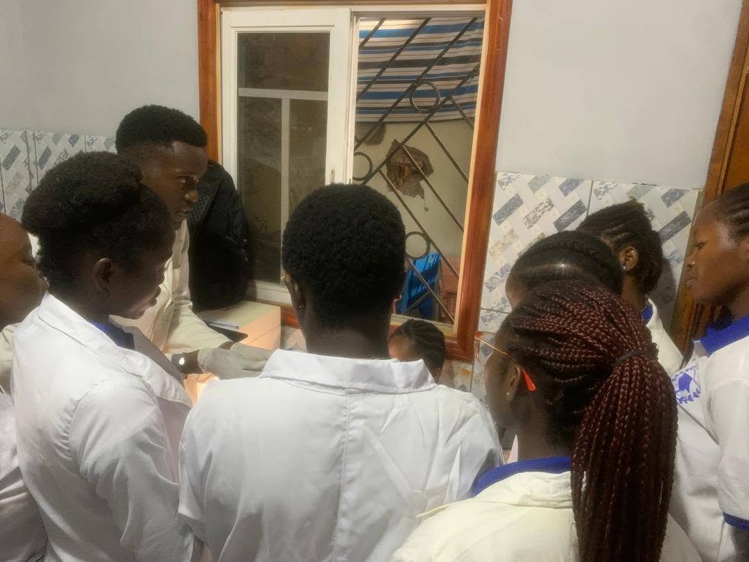 Pharmacy Technology students studying human anatomy and physiology in a modern biomedical learning environment.